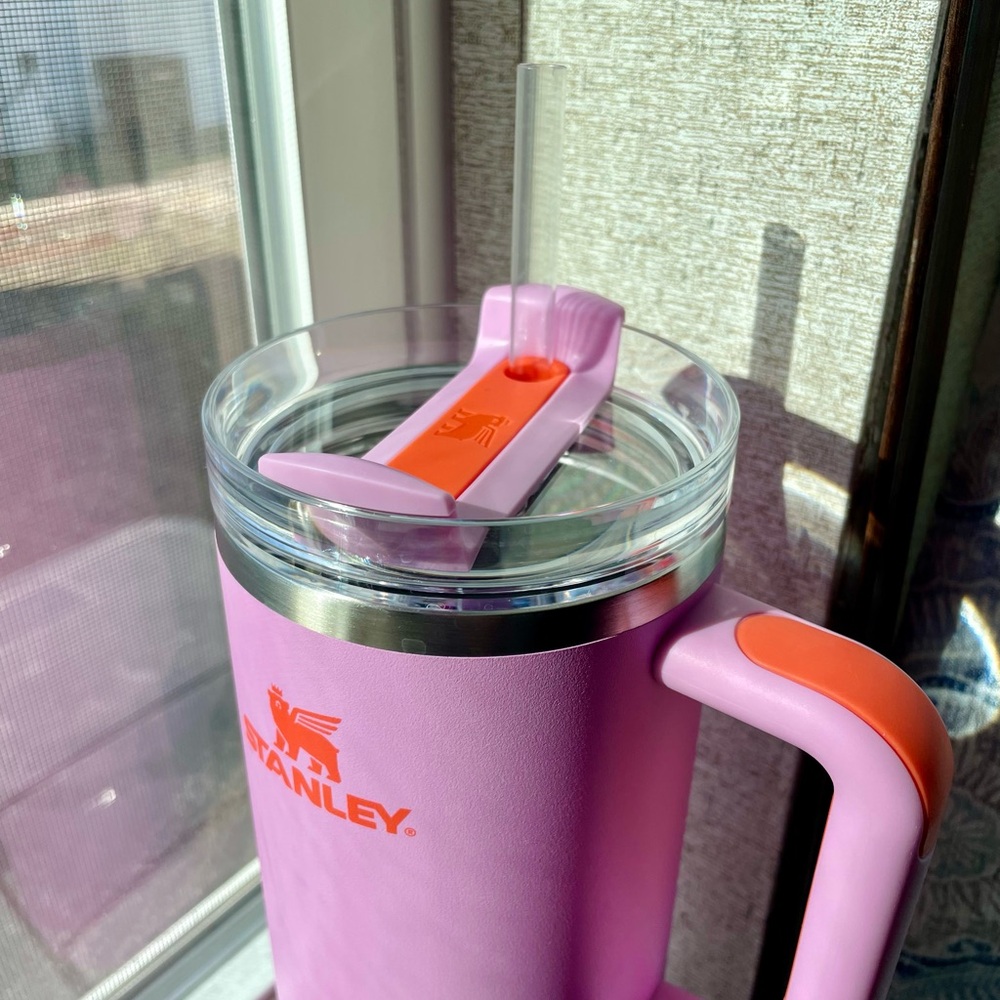 Magenta and orange Stanley Tumbler with Handle 40oz - Picture 3 of 4